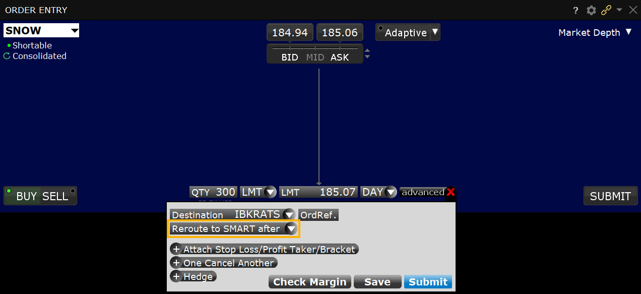 SAC ATS Reroute to SMART Order
